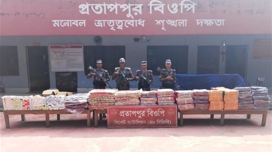 সিলেটের গোয়াইনঘাট সীমান্তে প্রায় ২ কোটি টাকার ভারতীয় পণ্য জব্দ