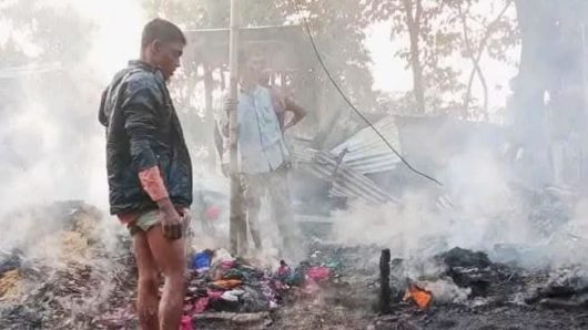 শান্তিগঞ্জে আগুনে পুড়ে ভস্মীভূত ৪ বসতঘর, ১২ লক্ষ টাকার ক্ষয়ক্ষতি 
