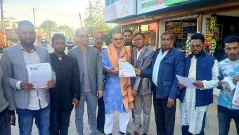 শান্তিগঞ্জে ব্যারিস্টার আনোয়ার হোসেনের গণসংযোগ