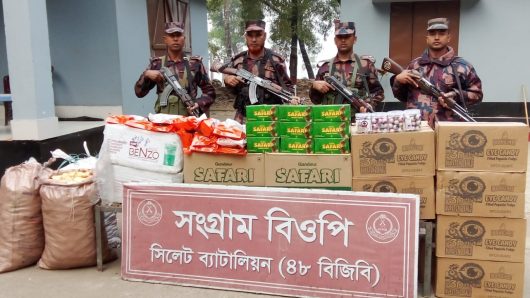 সুনামগঞ্জ সীমান্তে ৪৮ লাখ টাকার গবাদিপশু চিনির চালান জব্দ করলো বিজিবি