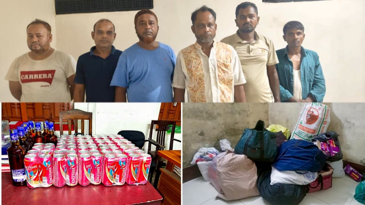জৈন্তাপুরে পুলিশের পৃথক অভিযানে চকলেট মদসহ ৬ জন আটক