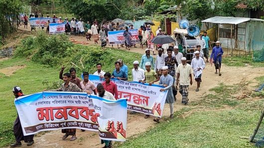 জৈন্তাপুরে মেঘালয় টি- এস্টেটের ইজারা বাতিলের দাবিতে ২য় দফা মানববন্ধন 