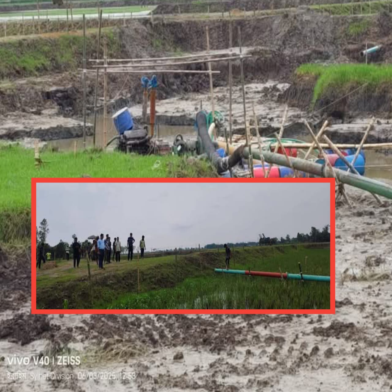 মাধবপুরে অবৈধ বালু উত্তোলনের বিরুদ্ধে মোবাইল কোর্টের অভিযান ড্রেজার মেশিন ও পাইপ জব্দ