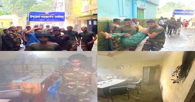 ছাতক সমাজসেবা কার্যালয়ে অগ্নিকাণ্ড, নিয়ন্ত্রণে সেনাবাহিনী