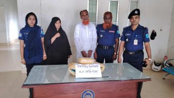 পদ্মা সেতু দক্ষিণ এলাকায় দেড় লক্ষ টাকা মুল্যের গাঁজাসহ নারী ও পুরুষ আটক