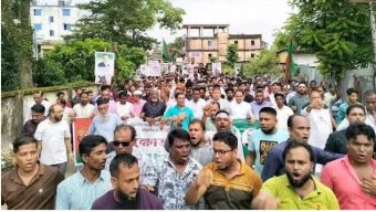 তারেক রহমানের বিরুদ্ধে কটুক্তির প্রতিবাদে  কানাইঘাটে বিএনপির বিক্ষোভ মিছিল