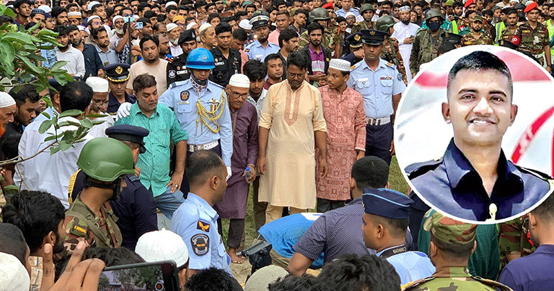 রাজশাহীতে চিরনিদ্রায় শায়িত নিহত পাইলট তৌকির