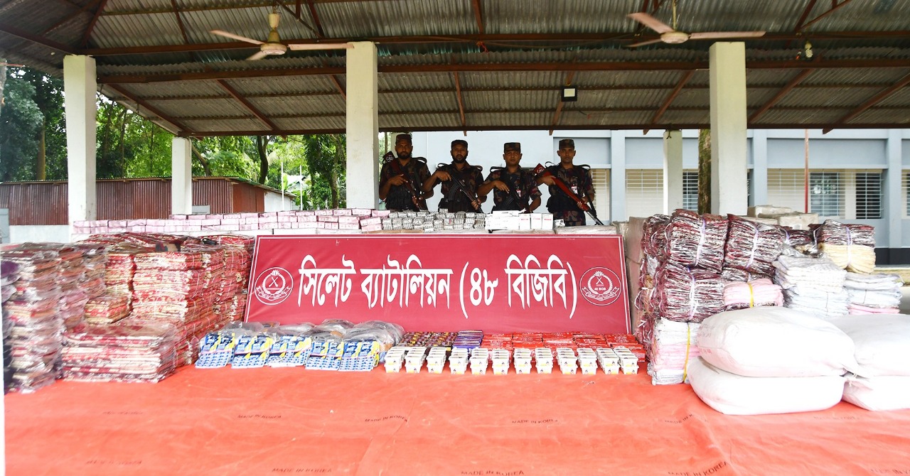 সিলেটের সীমান্তে সাড়ে চার কোটি টাকার ভারতীয় চোরাই পন্য আটক 