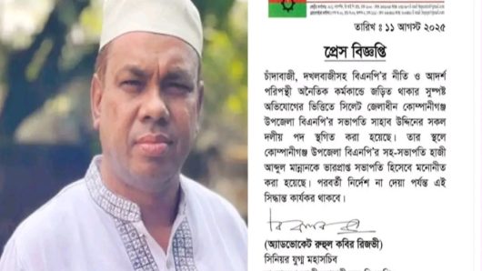 সিলেটে পাথর লুট: উপজেলা বিএনপি নেতার সব পদ স্থগিত