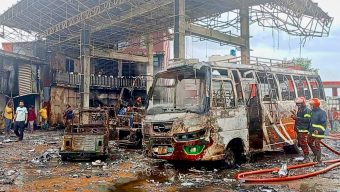 নবীগঞ্জে সিএনজি স্টেশনে ভয়াবহ অগ্নিকাণ্ড  ৯টি সিএনজি ও ১টি বাস পুড়ে ছাই