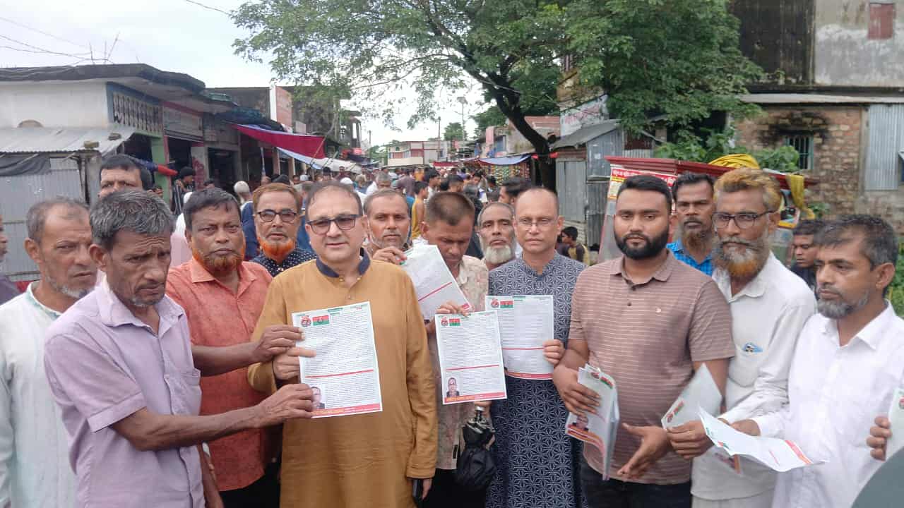 শান্তিগঞ্জে বিএনপির মনোনয়ন প্রত্যাশী ব্যারিস্টার আনোয়ার হোসেনের ব্যাপক গণসংযোগ