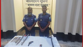 ছাতকের খুরমায় যৌথবাহিনীর অভিযানে অবৈধ অস্ত্র উদ্ধার