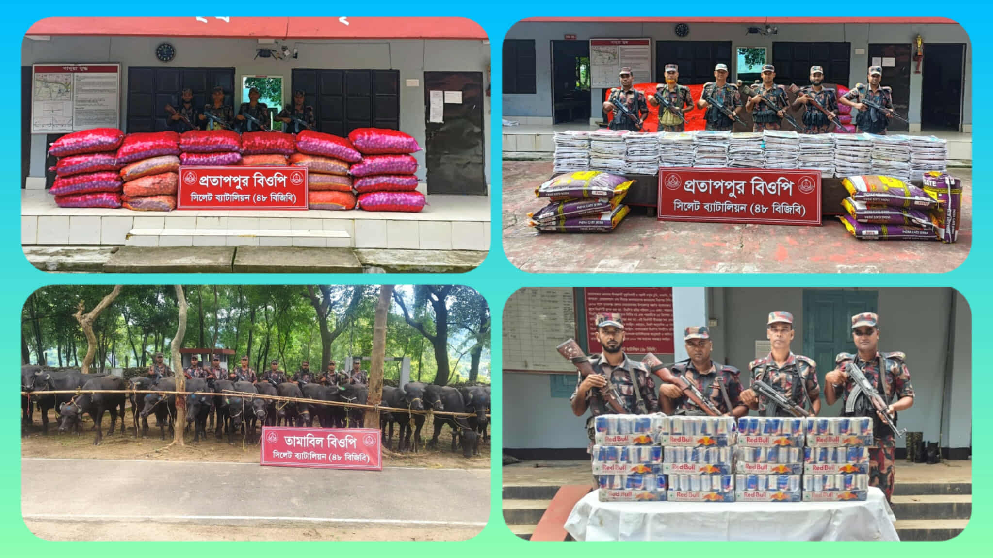 সিলেট সীমান্তে বিজিবির অভিযানে সোয়া কোটি টাকার ভারতীয় চোরাই পন্য জব্দ