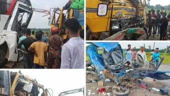 হবিগঞ্জে সৌদিয়া পরিবহন বসের চা পা য় প্রা ণ গেল মা-ছেলের