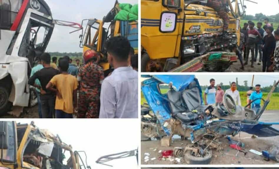 হবিগঞ্জে সৌদিয়া পরিবহন বসের চা পা য় প্রা ণ গেল মা-ছেলের