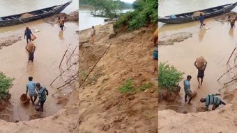 জৈন্তাপুরে নাপিতখাল নদীতে অবৈধ বালু উত্তোলন, কবরস্থান ও বসতবাড়ি হুমকির মুখে