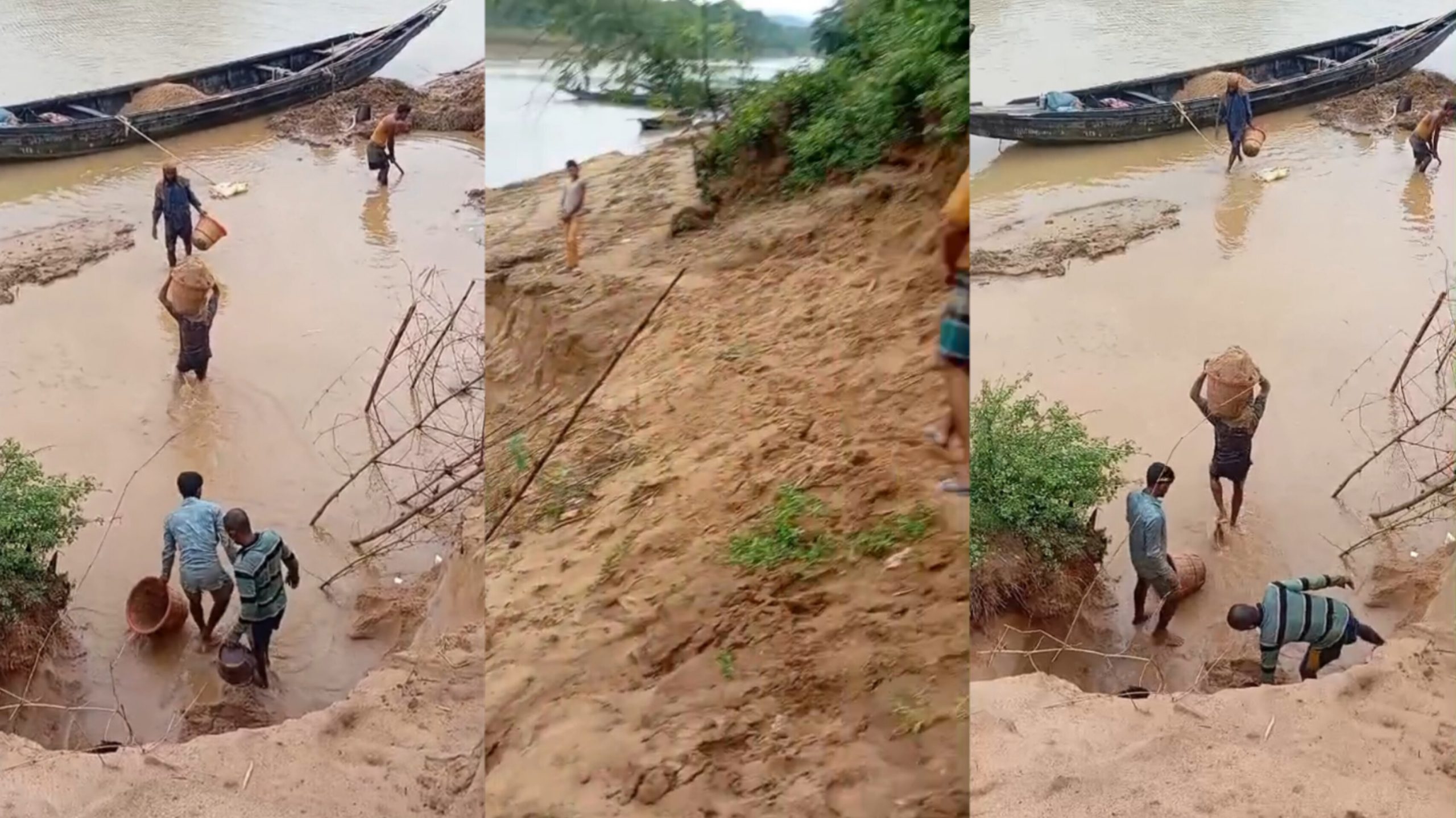 জৈন্তাপুরে নাপিতখাল নদীতে অবৈধ বালু উত্তোলন, কবরস্থান ও বসতবাড়ি হুমকির মুখে